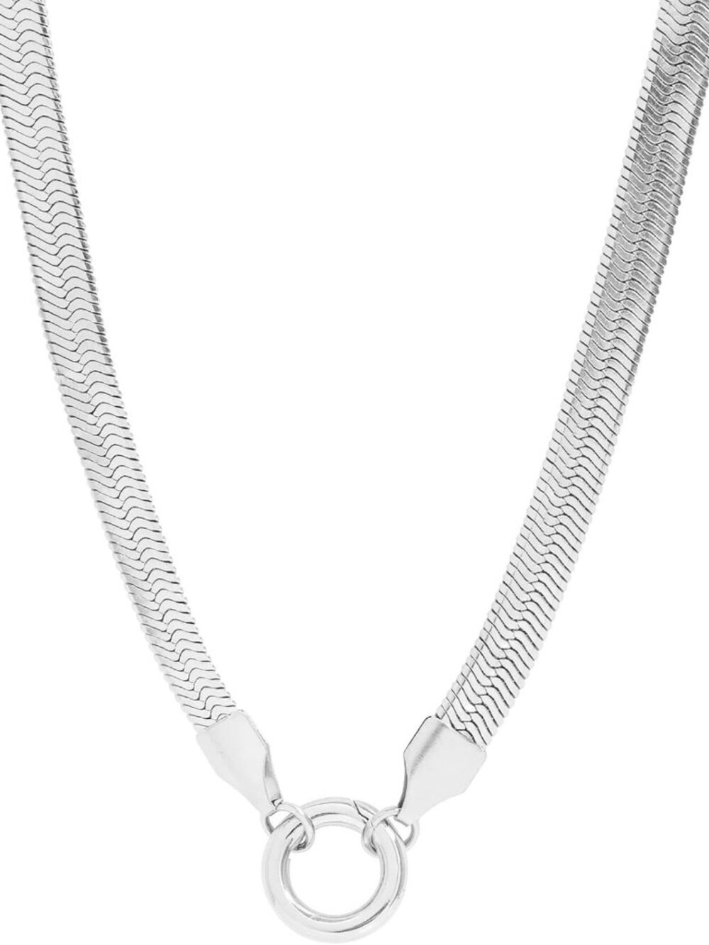 Elegant 18K Gold Plated Herringbone Flat Snake Chain Necklace - Timeless Jewelry